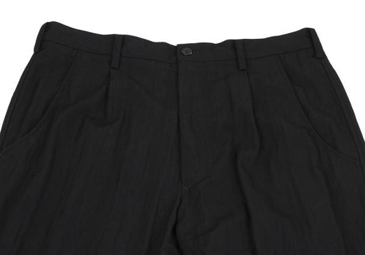 Y's for men Wool Nylon Blend Tuck Pants Black Size S