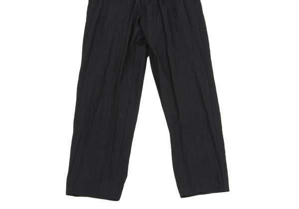 Y's for men Wool Nylon Blend Tuck Pants Black Size S