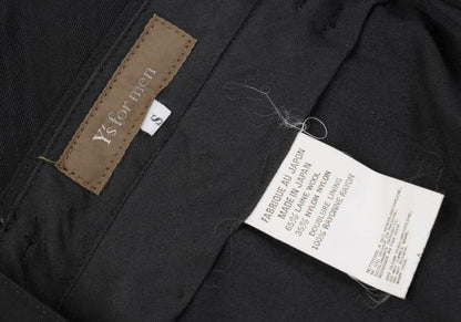 Y's for men Wool Nylon Blend Tuck Pants Black Size S