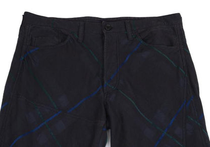 Y's for men Garment Dyed Check Drawstring Pants Navy Size 3