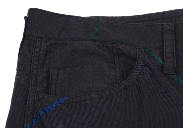 Y's for men Garment Dyed Check Drawstring Pants Navy Size 3