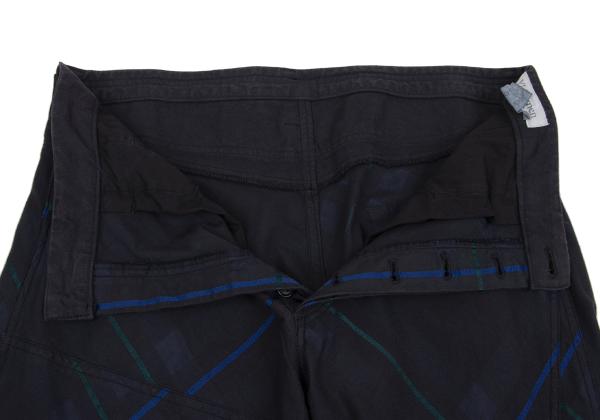 Y's for men Garment Dyed Check Drawstring Pants Navy Size 3