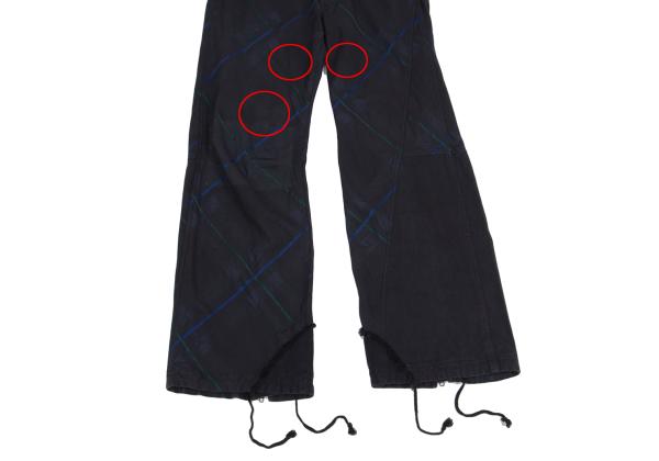 Y's for men Garment Dyed Check Drawstring Pants Navy Size 3