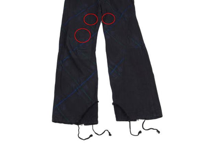 Y's for men Garment Dyed Check Drawstring Pants Navy Size 3