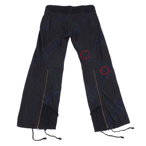 Y's for men Garment Dyed Check Drawstring Pants Navy Size 3