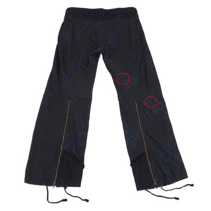 Y's for men Garment Dyed Check Drawstring Pants Navy Size 3
