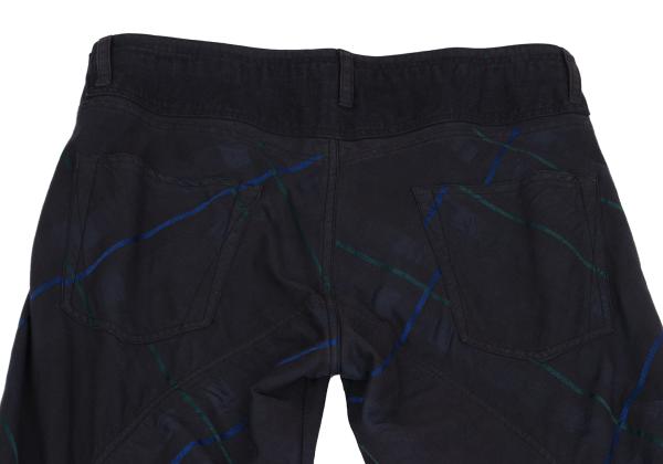 Y's for men Garment Dyed Check Drawstring Pants Navy Size 3