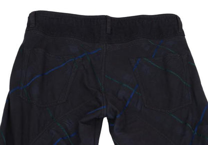 Y's for men Garment Dyed Check Drawstring Pants Navy Size 3