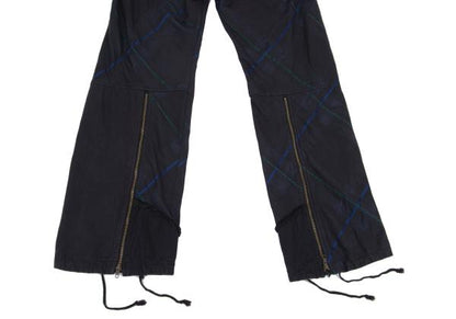 Y's for men Garment Dyed Check Drawstring Pants Navy Size 3