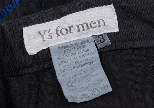 Y's for men Garment Dyed Check Drawstring Pants Navy Size 3