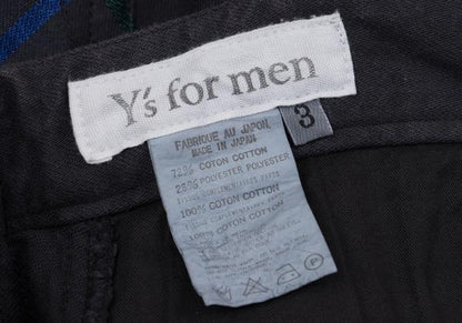Y's for men Garment Dyed Check Drawstring Pants Navy Size 3