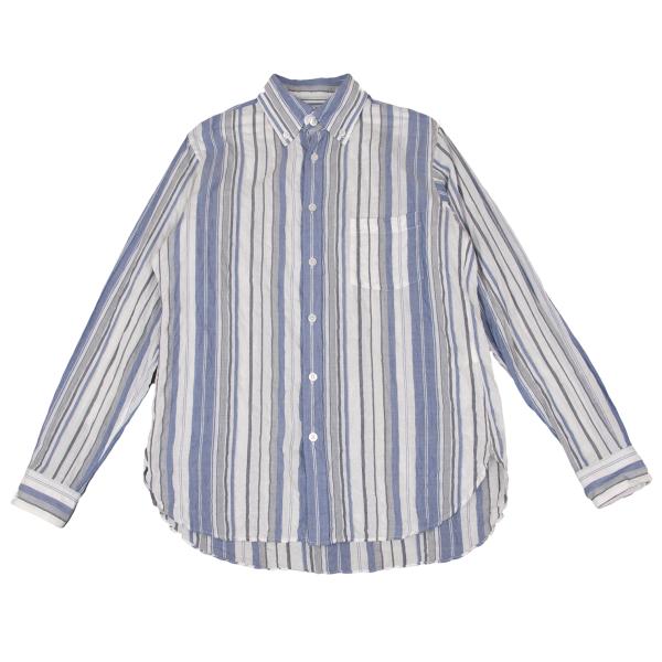 Yohji Yamamoto POUR HOMME Wrinkled Shirt Blue/Gray Size 2