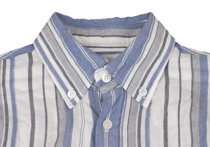 Yohji Yamamoto POUR HOMME Wrinkled Shirt Blue/Gray Size 2