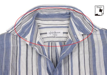 Yohji Yamamoto POUR HOMME Wrinkled Shirt Blue/Gray Size 2
