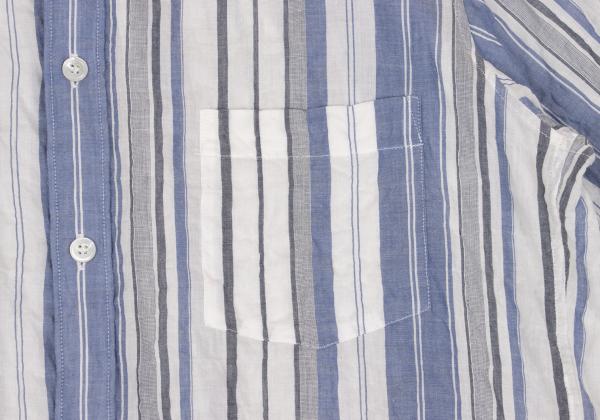 Yohji Yamamoto POUR HOMME Wrinkled Shirt Blue/Gray Size 2