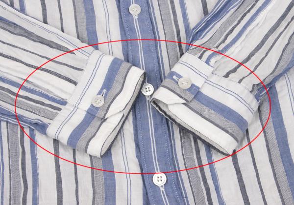 Yohji Yamamoto POUR HOMME Wrinkled Shirt Blue/Gray Size 2