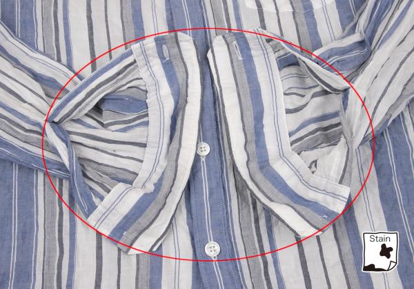 Yohji Yamamoto POUR HOMME Wrinkled Shirt Blue/Gray Size 2