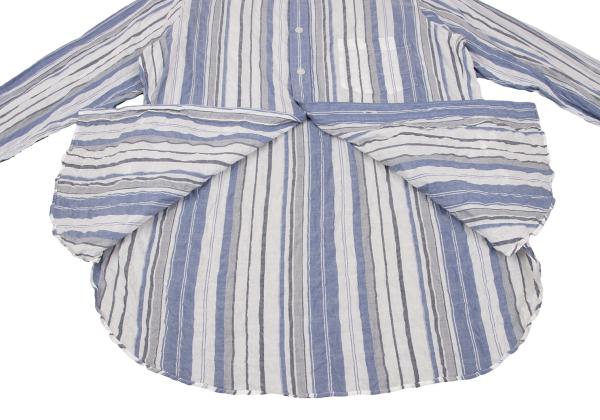 Yohji Yamamoto POUR HOMME Wrinkled Shirt Blue/Gray Size 2