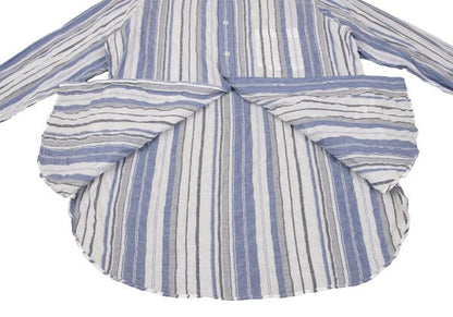 Yohji Yamamoto POUR HOMME Wrinkled Shirt Blue/Gray Size 2