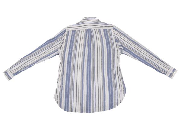 Yohji Yamamoto POUR HOMME Wrinkled Shirt Blue/Gray Size 2