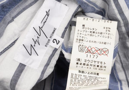 Yohji Yamamoto POUR HOMME Wrinkled Shirt Blue/Gray Size 2