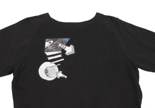 Y-3 Space Print Raglan Long Sleeve Tee Black Size XS