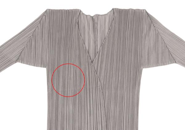 PLEATS PLEASE Pleated Buttonless Cardigan Gray Size 3