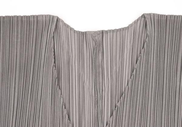 PLEATS PLEASE Pleated Buttonless Cardigan Gray Size 3