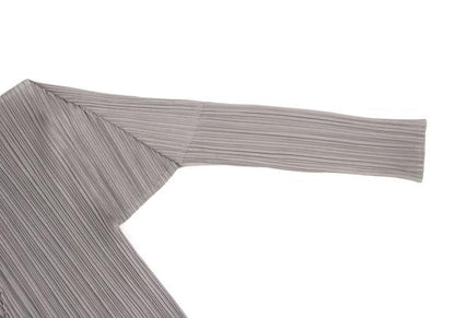 PLEATS PLEASE Pleated Buttonless Cardigan Gray Size 3