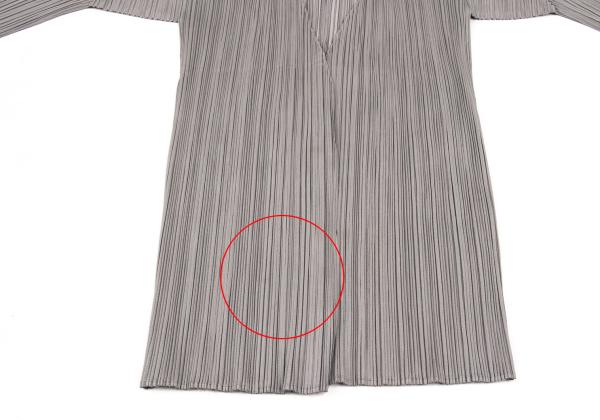 PLEATS PLEASE Pleated Buttonless Cardigan Gray Size 3
