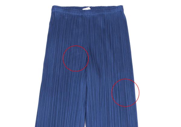 PLEATS PLEASE Pleated Irregular Hem Pants Blue Size 2