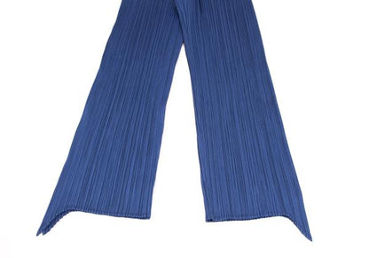 PLEATS PLEASE Pleated Irregular Hem Pants Blue Size 2