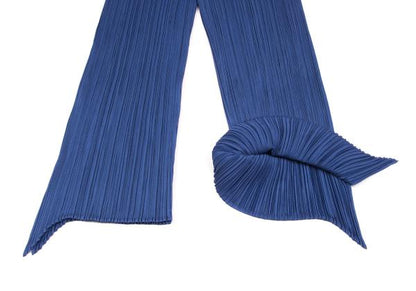 PLEATS PLEASE Pleated Irregular Hem Pants Blue Size 2