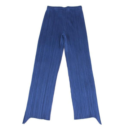 PLEATS PLEASE Pleated Irregular Hem Pants Blue Size 2