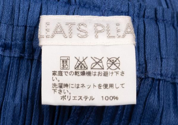PLEATS PLEASE Pleated Irregular Hem Pants Blue Size 2