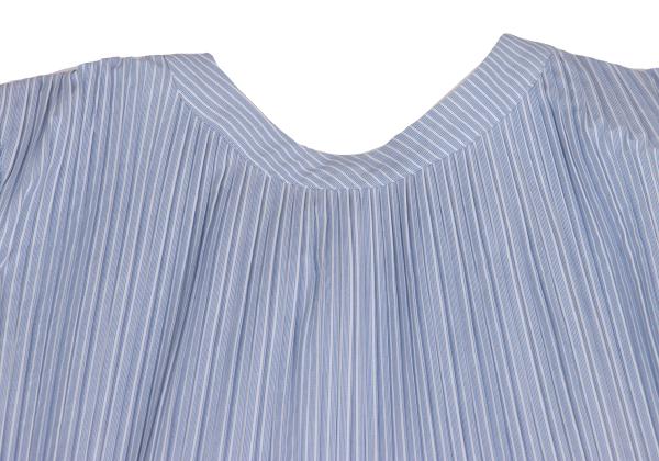 sacai Pleated Panel Stripe Shirt Dress Blue Multi Size 1