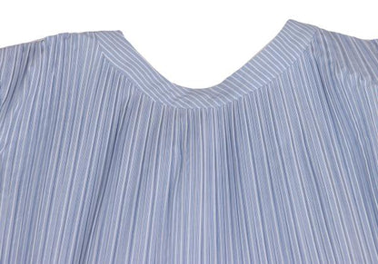 sacai Pleated Panel Stripe Shirt Dress Blue Multi Size 1
