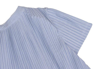 sacai Pleated Panel Stripe Shirt Dress Blue Multi Size 1