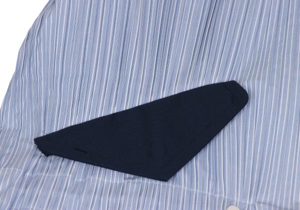 sacai Pleated Panel Stripe Shirt Dress Blue Multi Size 1