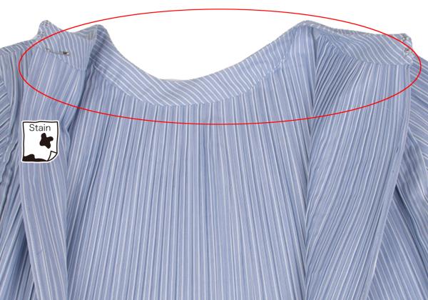 sacai Pleated Panel Stripe Shirt Dress Blue Multi Size 1