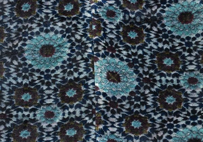 Y's Geometric Floral Print Velour Long Jacket Gray Size 2