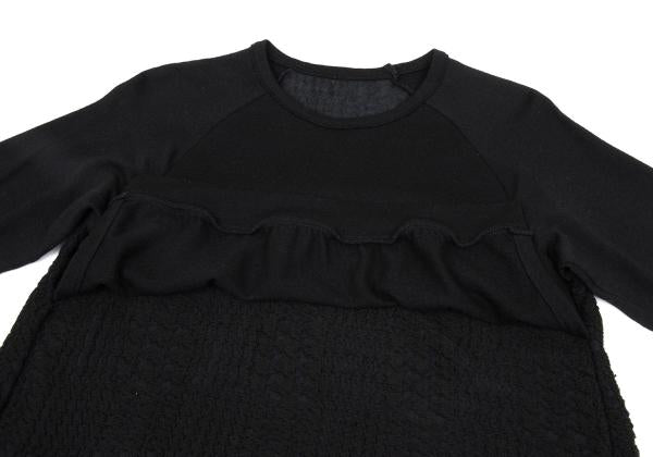 Y's Jacquard Knit Paneled Midi Dress Black Size 2