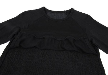 Y's Jacquard Knit Paneled Midi Dress Black Size 2
