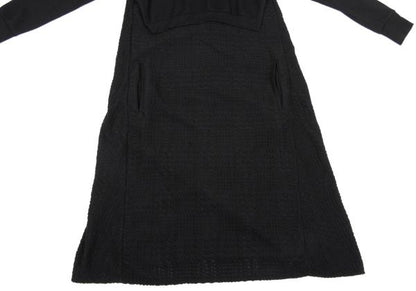 Y's Jacquard Knit Paneled Midi Dress Black Size 2