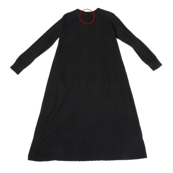 Y's Jacquard Knit Paneled Midi Dress Black Size 2