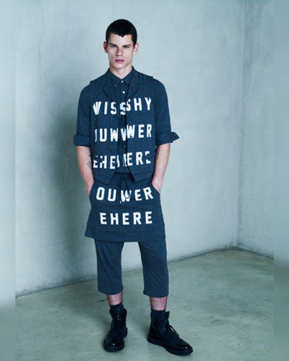 MIHARA YASUHIRO Typography Layered Vest (S/S2012) Size 46