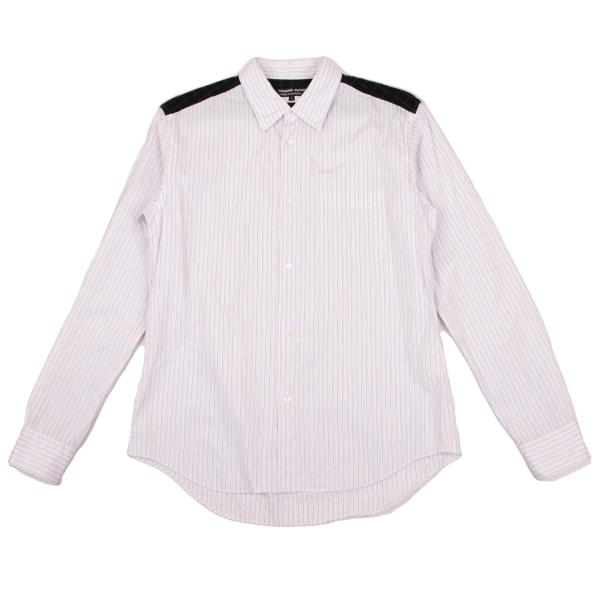 COMME des GARCONS HOMME DEUX Stripe Yoke Shirt Pink Size S