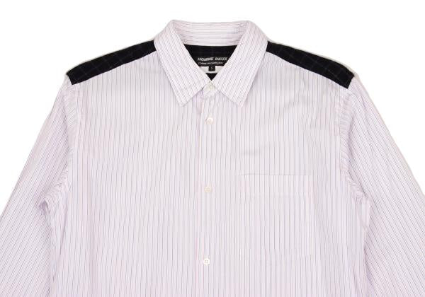 COMME des GARCONS HOMME DEUX Stripe Yoke Shirt Pink Size S