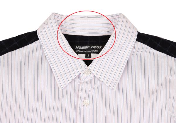COMME des GARCONS HOMME DEUX Stripe Yoke Shirt Pink Size S