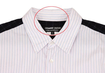 COMME des GARCONS HOMME DEUX Stripe Yoke Shirt Pink Size S